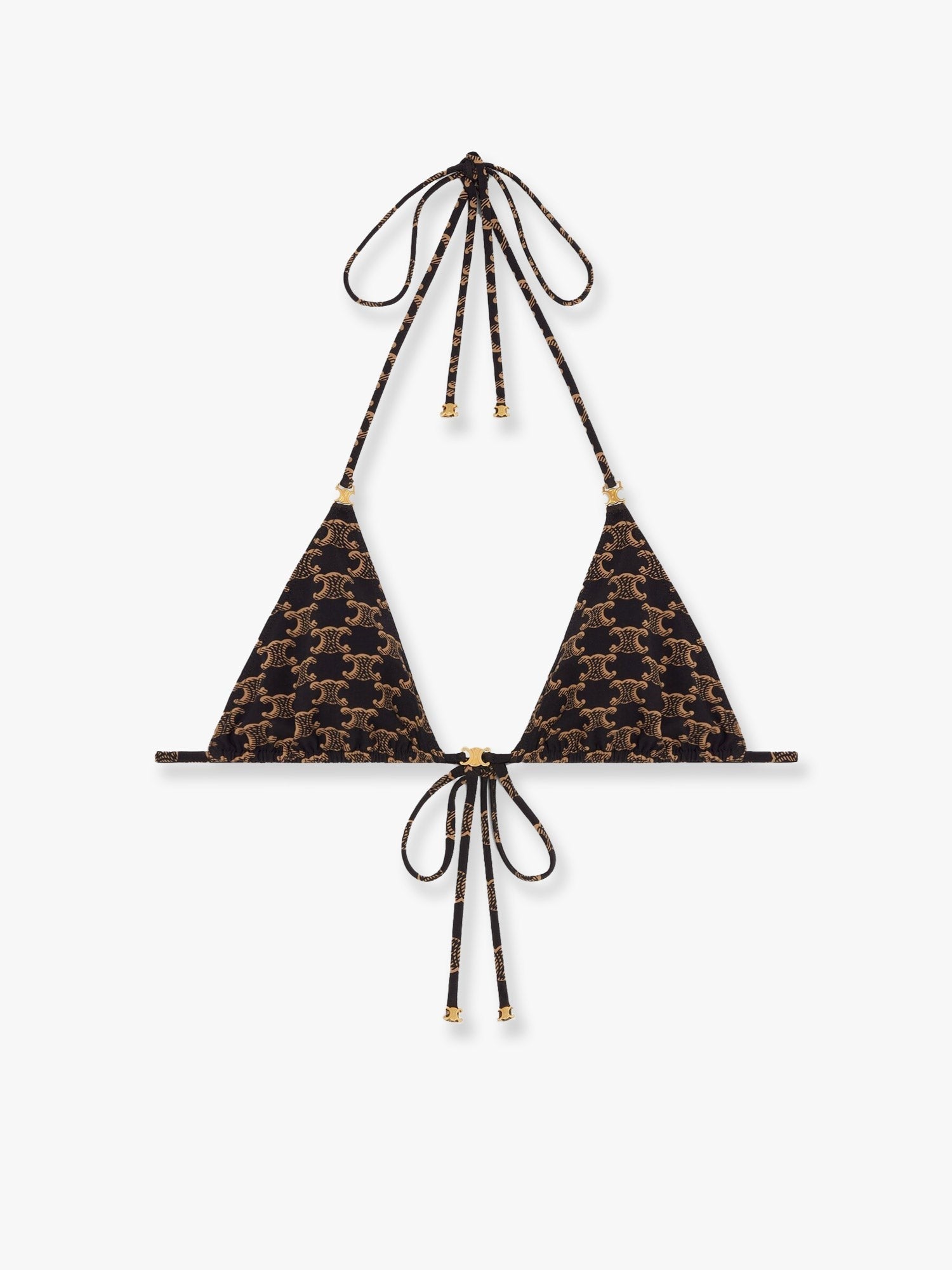 Celine - Celine Bikini Top With Triomphe Print - Women’s Clothing