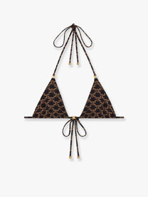 Celine - Celine Bikini Top With Triomphe Print - Women’s Clothing