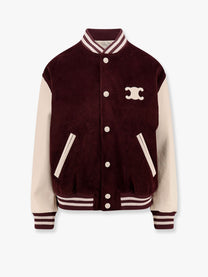 Celine - Teddy Triomphe Corduroy Jacket With Leather Sleeves - Women’s Outerwear