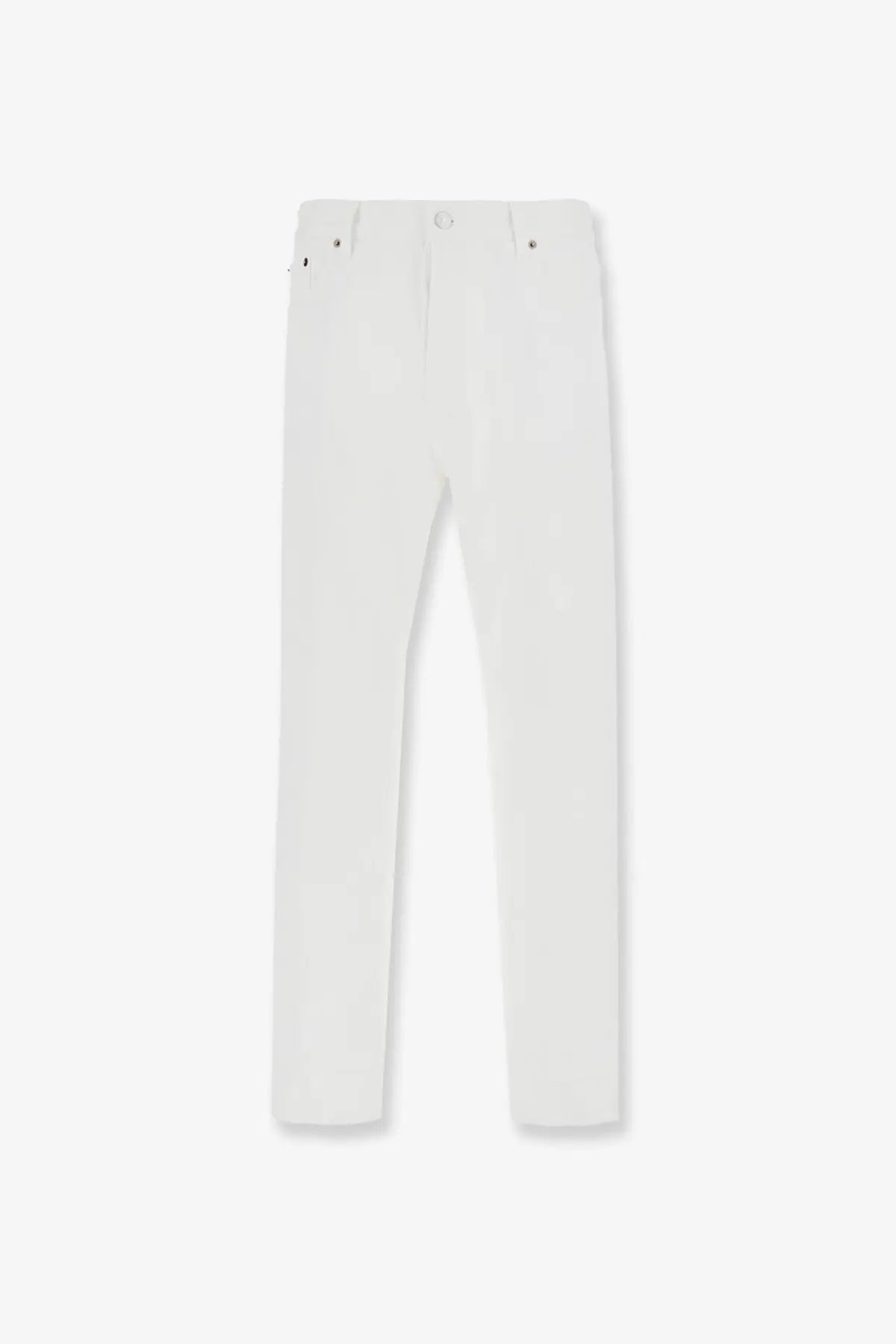 Celine men’s boyfriend white denim jeans with a clean straight-leg cut and subtle stitching details