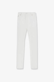 Celine men’s boyfriend white denim jeans with a clean straight-leg cut and subtle stitching details