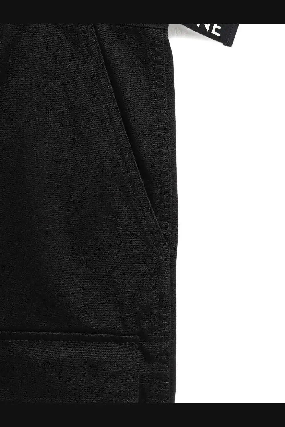 Celine men’s cargo cotton bermuda shorts in black with straight seam and reinforced stitching front view