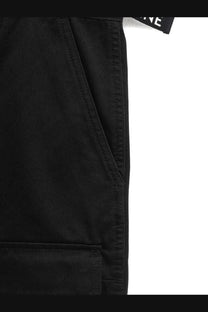Celine men’s cargo cotton bermuda shorts in black with straight seam and reinforced stitching front view