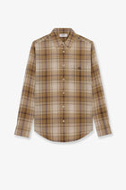 Celine Men's Checked Cotton Shirt Beige