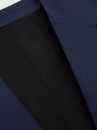 Celine Men's Classic Single Breasted Wool and Cashmer Blazer Blue, view 3
