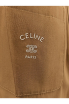 Celine Men's Cotton and Linen Trousers Brown, view 3