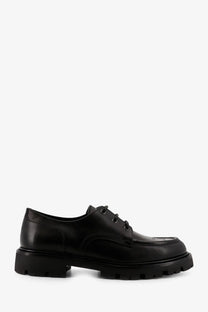 Celine men’s derby Margaret black leather lace-up shoe with chunky rubber sole for stylish comfort