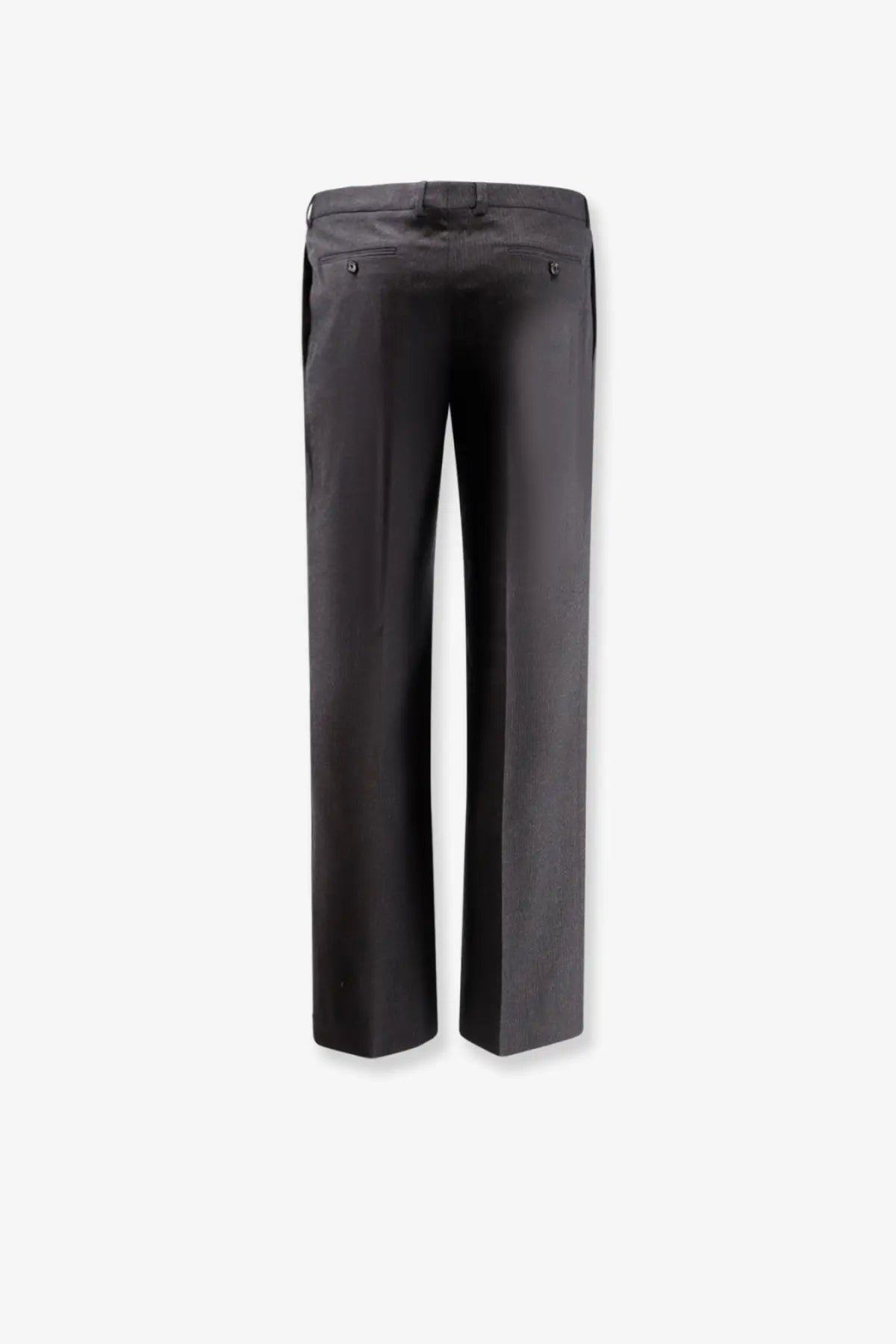 Celine men’s pinstripe wool trousers in black with sleek straight-leg cut and subtle stitching details