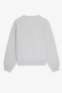 Celine men’s relaxed cotton sweatshirt in light gray with soft texture and ribbed cuffs and hem