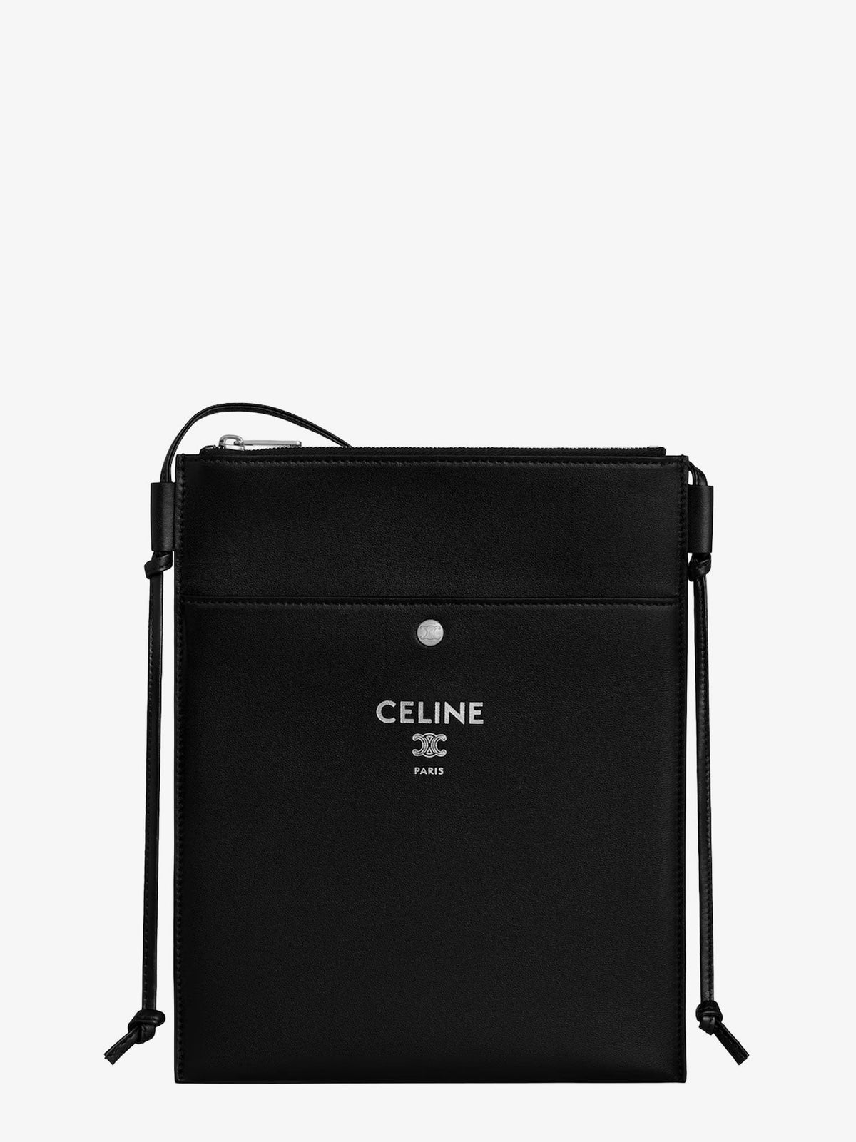 Celine Men's Sharp Leather Crossbody Bag Black