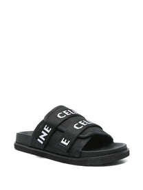 Celine Men's Tela Jacquard Celine Pitea Sandals Black, view 2