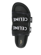 Celine Men's Tela Jacquard Celine Pitea Sandals Black, view 3