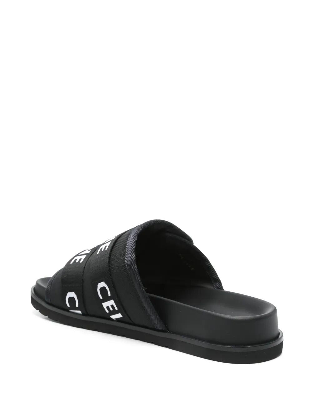 Celine Men's Tela Jacquard Celine Pitea Sandals Black, view 4