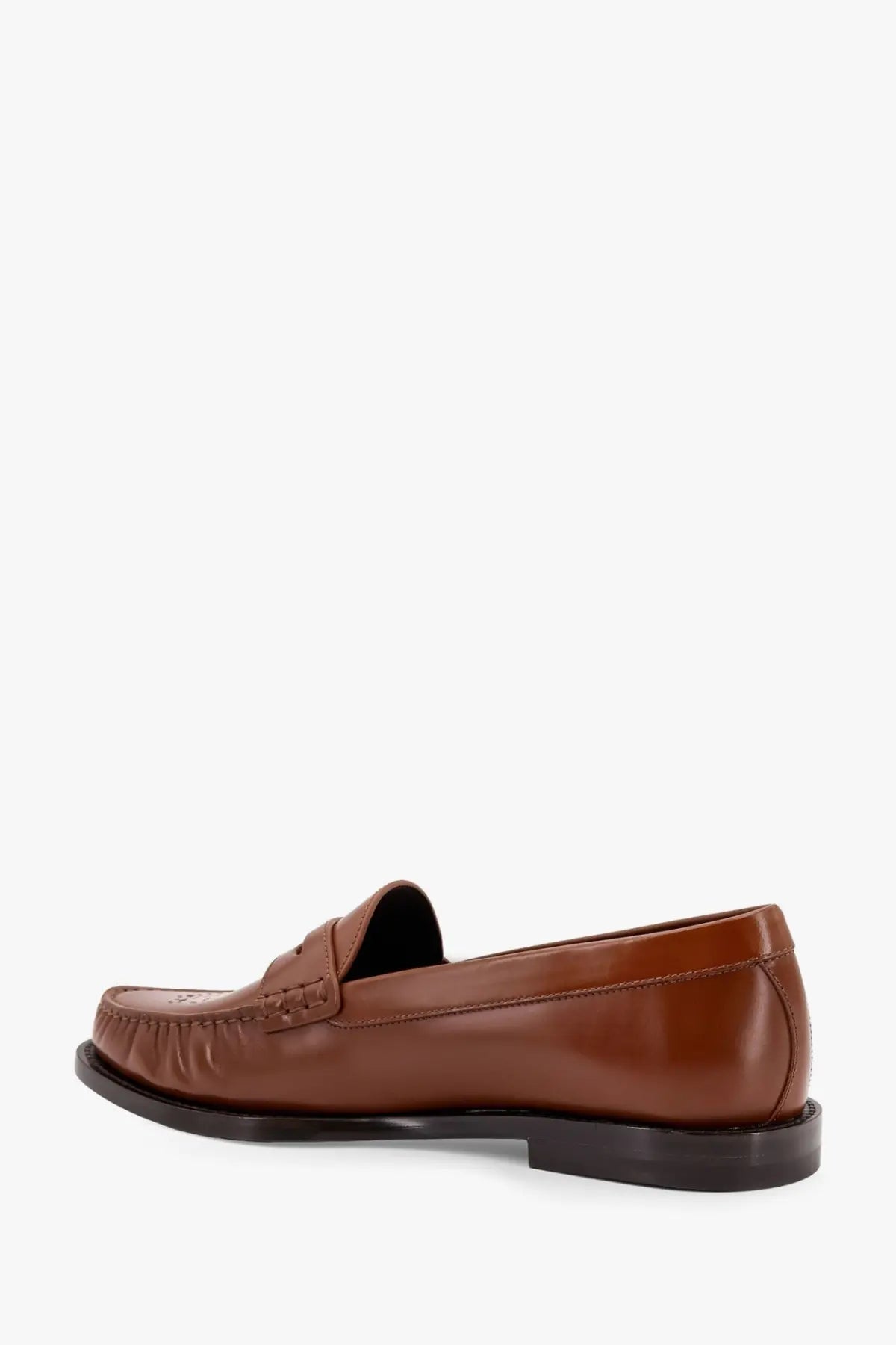 Celine men’s Vivienne brown leather loafer with polished finish and classic slip-on design