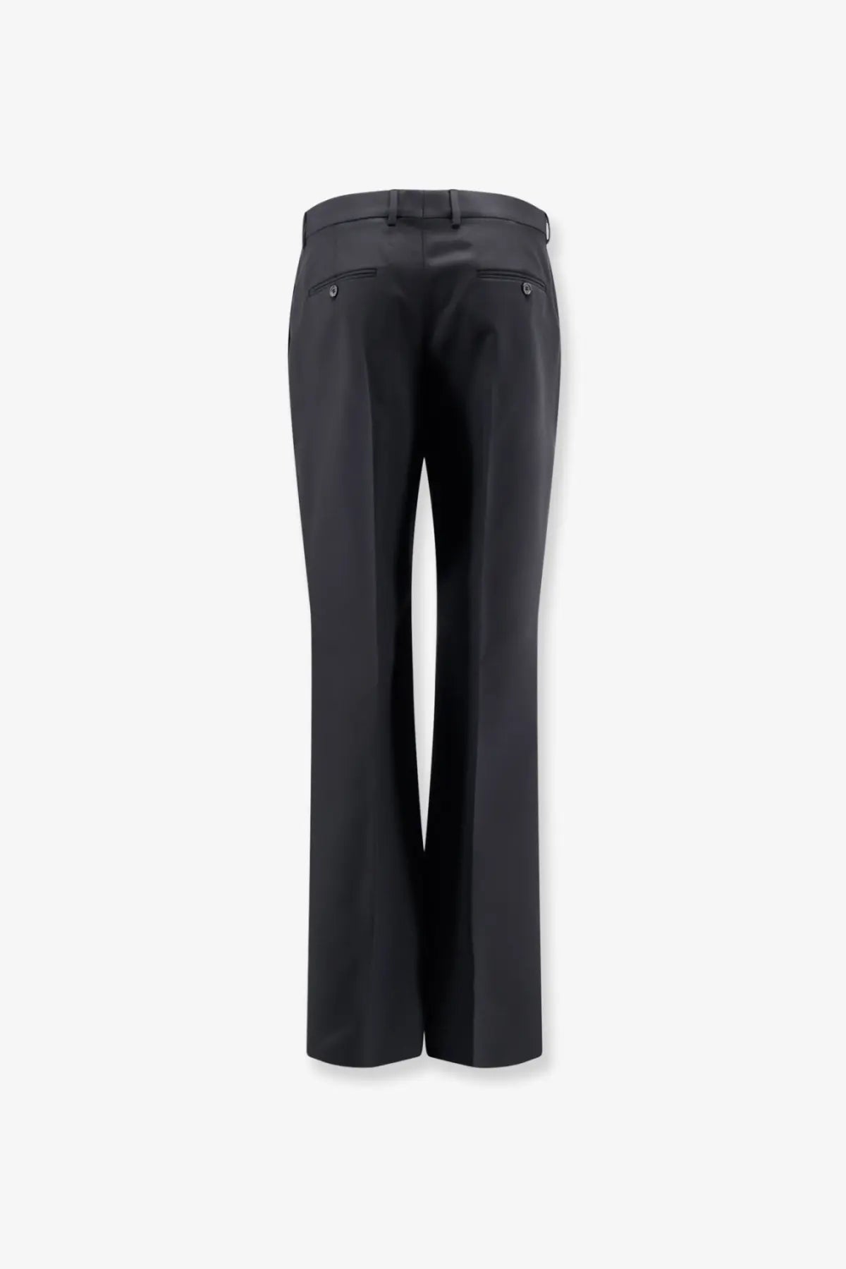 Celine men’s black wool and mohair trousers with a sleek tailored fit and subtle stitching details