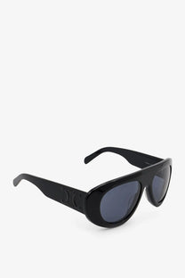 Celine women’s black acetate sunglasses with dark gray lenses and sleek modern design