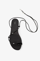 Celine Women's Leather Sandals Black, view 3