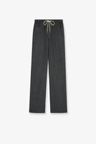 Celine Women's Madras Wool and Cashmere Jogger Trousers Black