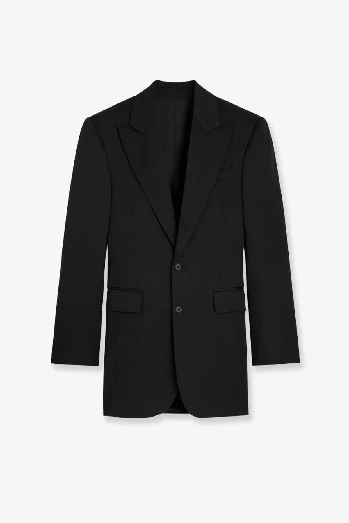 Celine women’s black single breasted wool blazer with notched lapels and two front buttons tailored fit