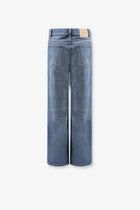 Celine Women's Stone Washed Cotton Jeans Red, view 2