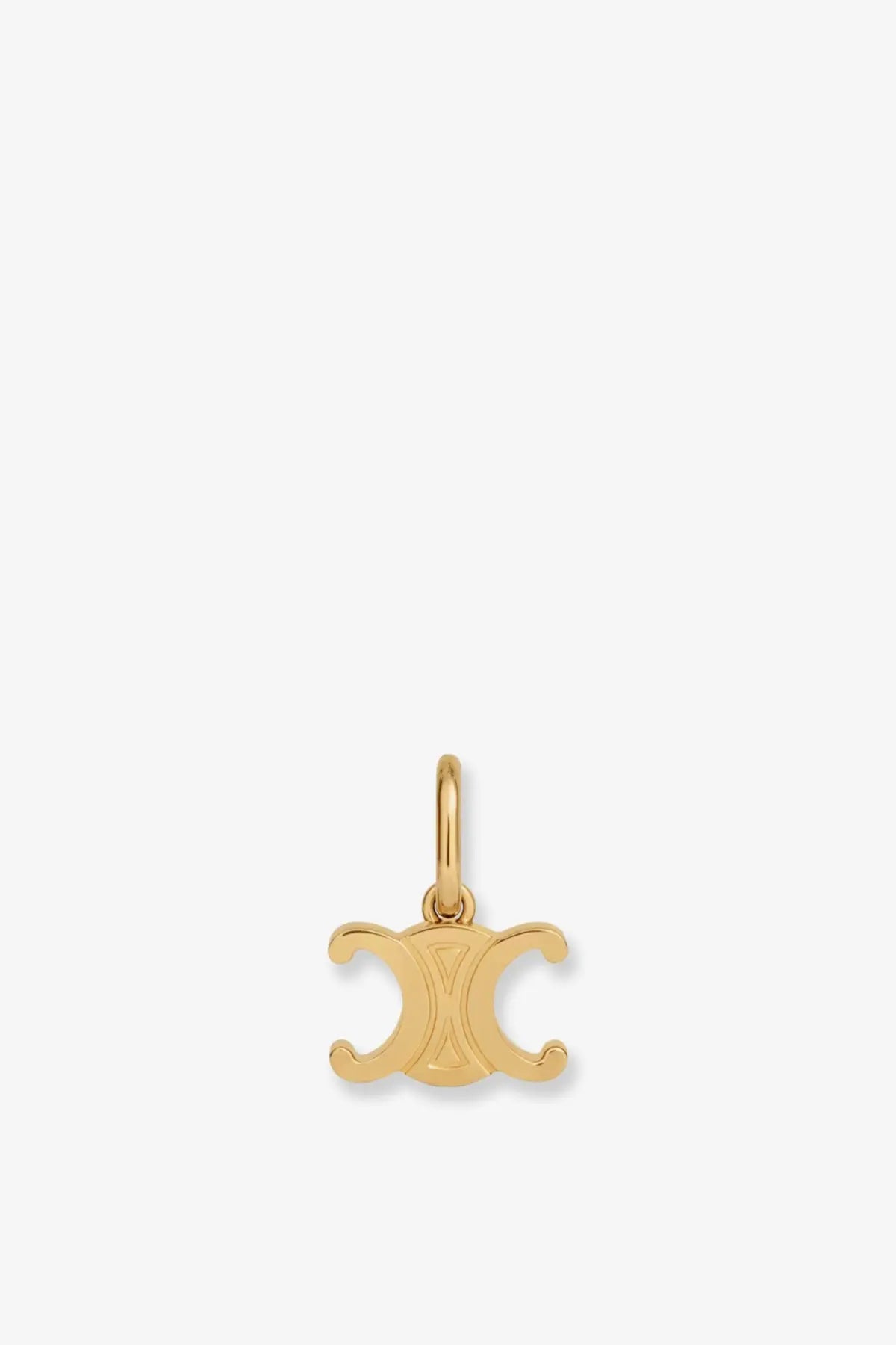 Gold-tone brass charm featuring the interlocking c logo design from Celine women’s Triomphe collection