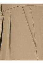 Celine Women's Wool and Cotton Trousers Beige, view 3