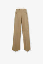 Celine Women's Wool and Cotton Trousers Beige, view 2