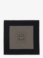 Toteme Women's Centered Monogram Silk Scarf Black