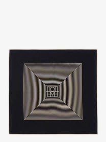 Toteme Women's Centered Monogram Silk Foulard Black