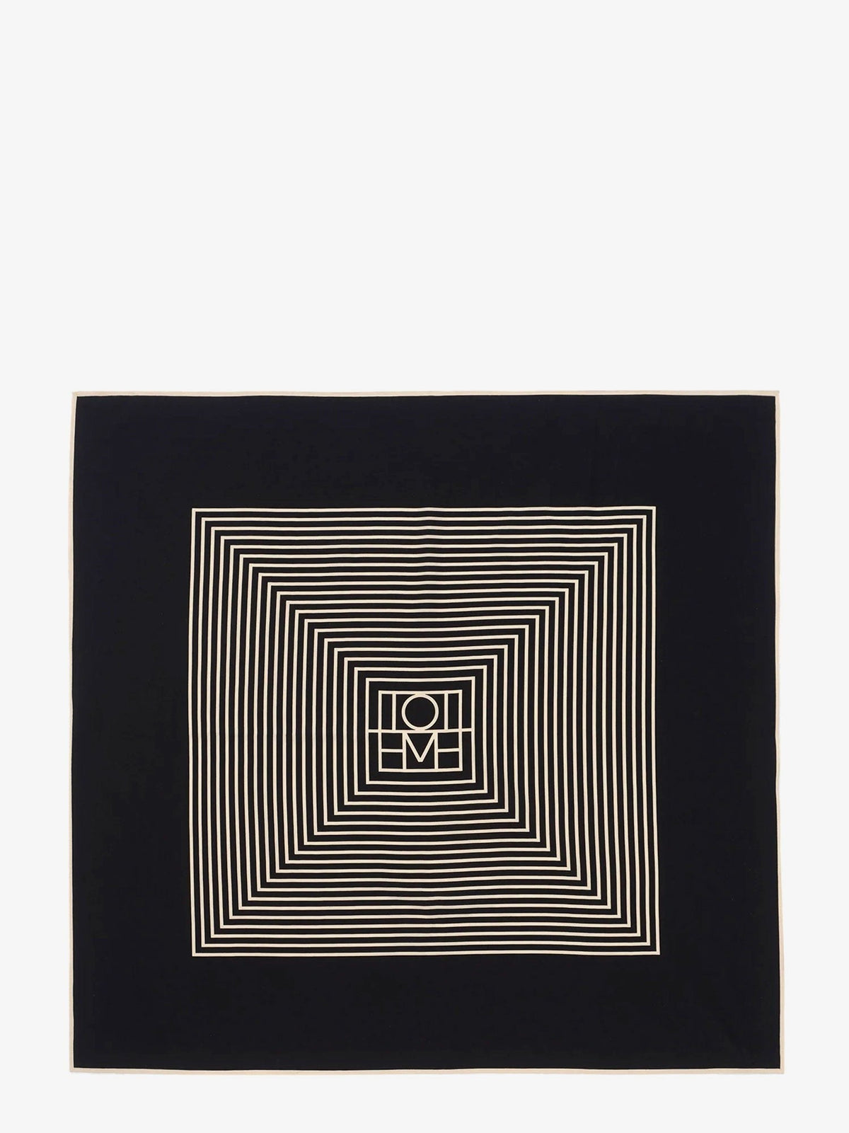 Toteme Women's Centered Monogram Silk Scarf Black