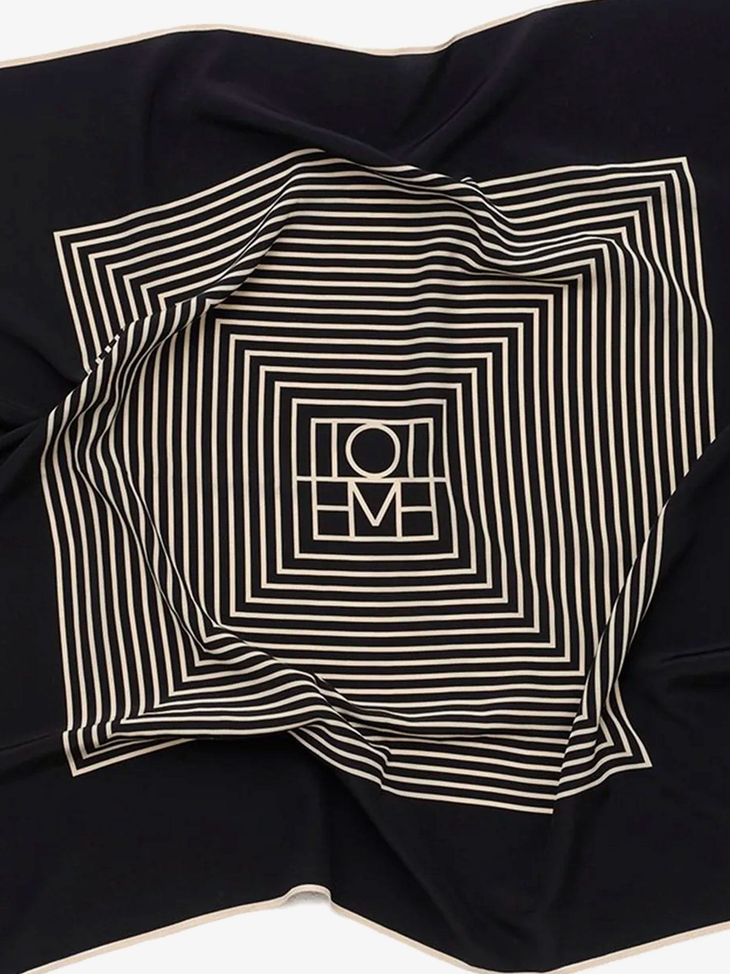 Toteme Women's Centered Monogram Silk Foulard Black