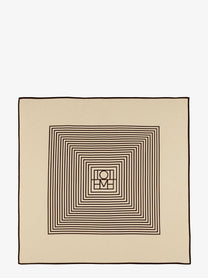 Toteme Women's Centered Monogram Silk Foulard White