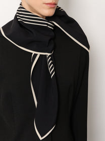 Toteme Women's Centered Monogram Silk Foulard Black