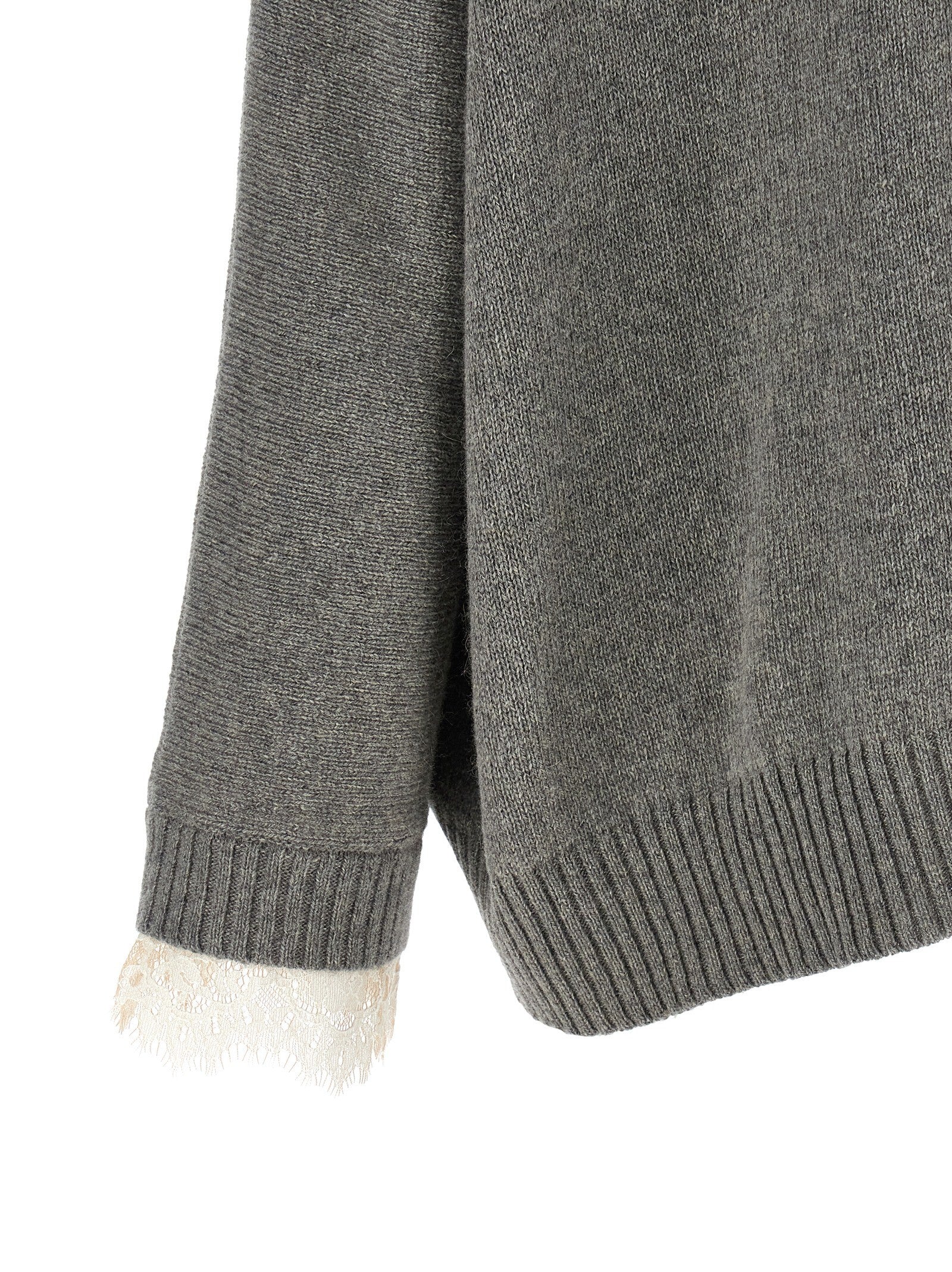 Alberta Ferretti Central Stitching Sweater Grey