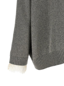 Alberta Ferretti Central Stitching Sweater Grey