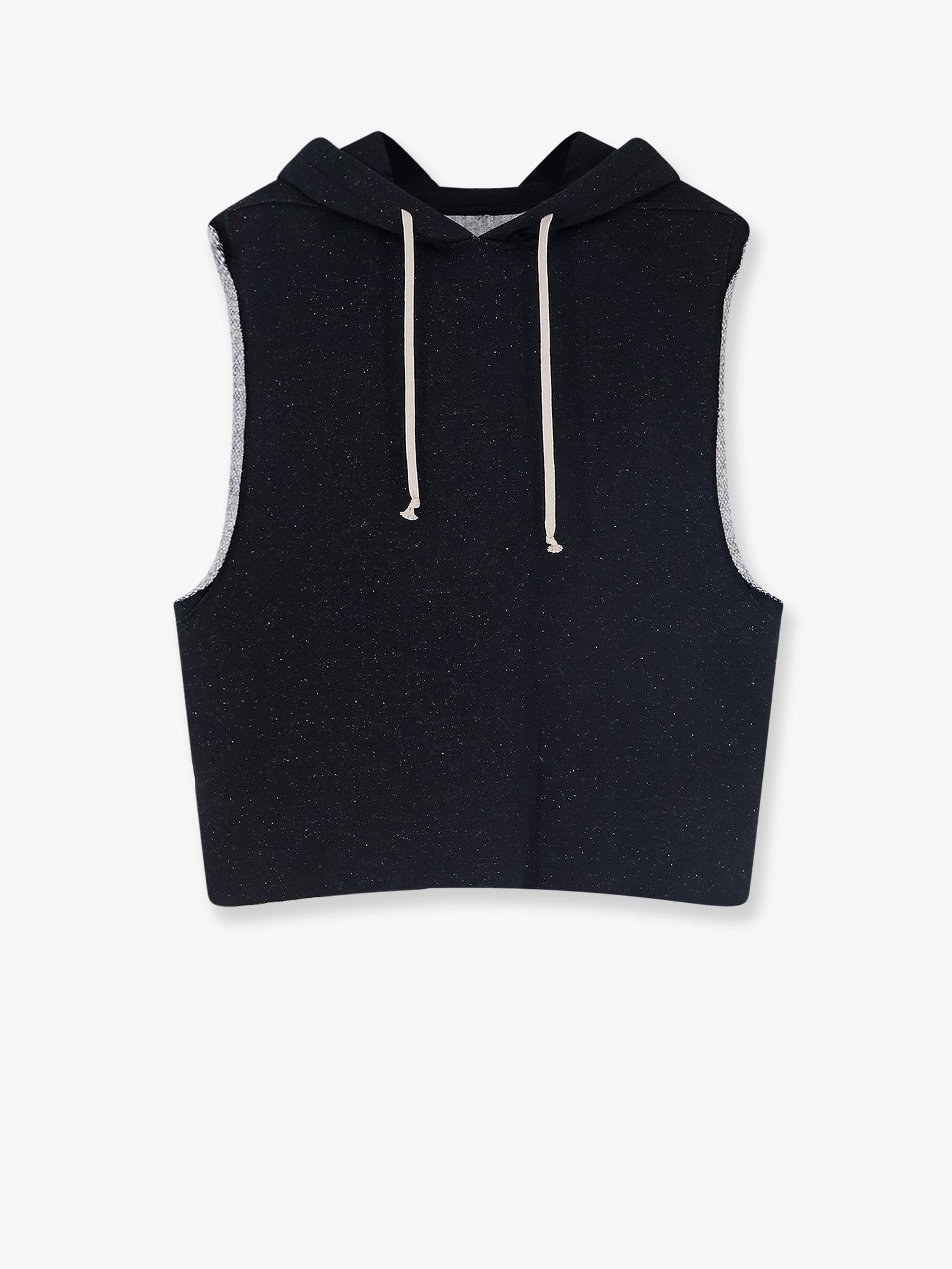 Rick Owens Men's Certified Wool and Cotton Sleeveless Sweatshirt Black