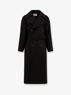 Saint Laurent Men's Certified Wool Coat Black