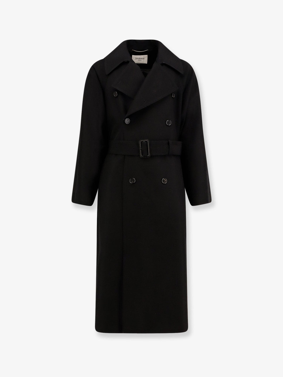 Saint Laurent Men's Certified Wool Coat Black