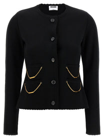 Moschino Chain Cardigan Black