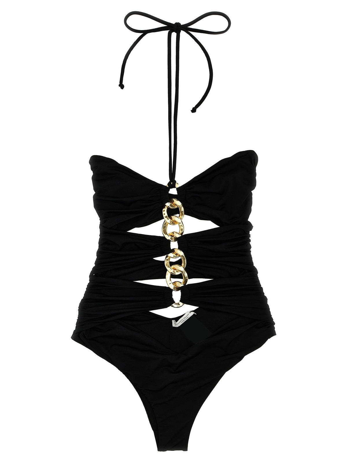 Elisabetta Franchi Chain One Piece Swimsuit Black