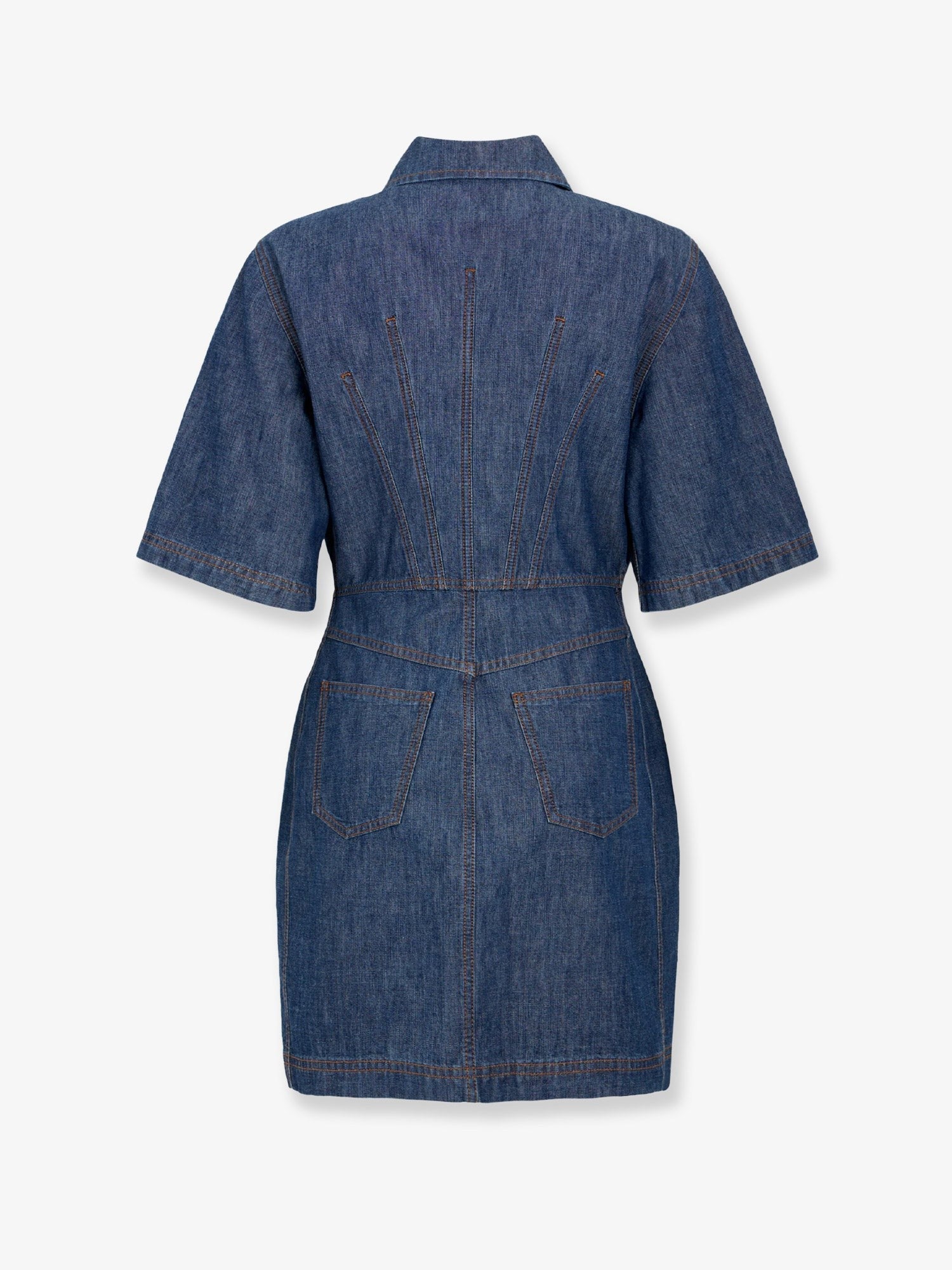 Fendi Women's Chambray Denim Chemisier Dress Blue