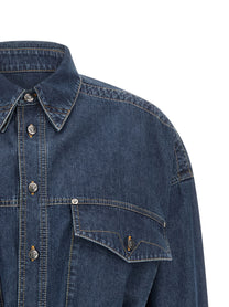 Versace Chambray Denim Dress Blue