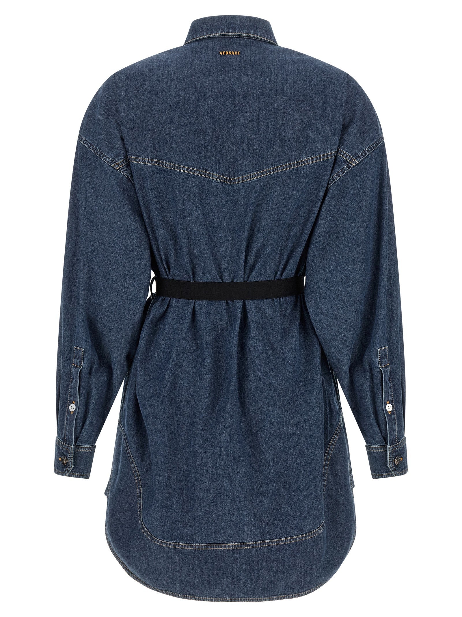 Versace Chambray Denim Dress Blue
