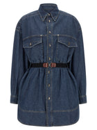 Versace Chambray Denim Dress Blue