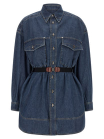Versace Chambray Denim Dress Blue
