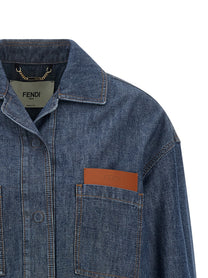 Fendi Women's Chambray Denim Jacket Blue