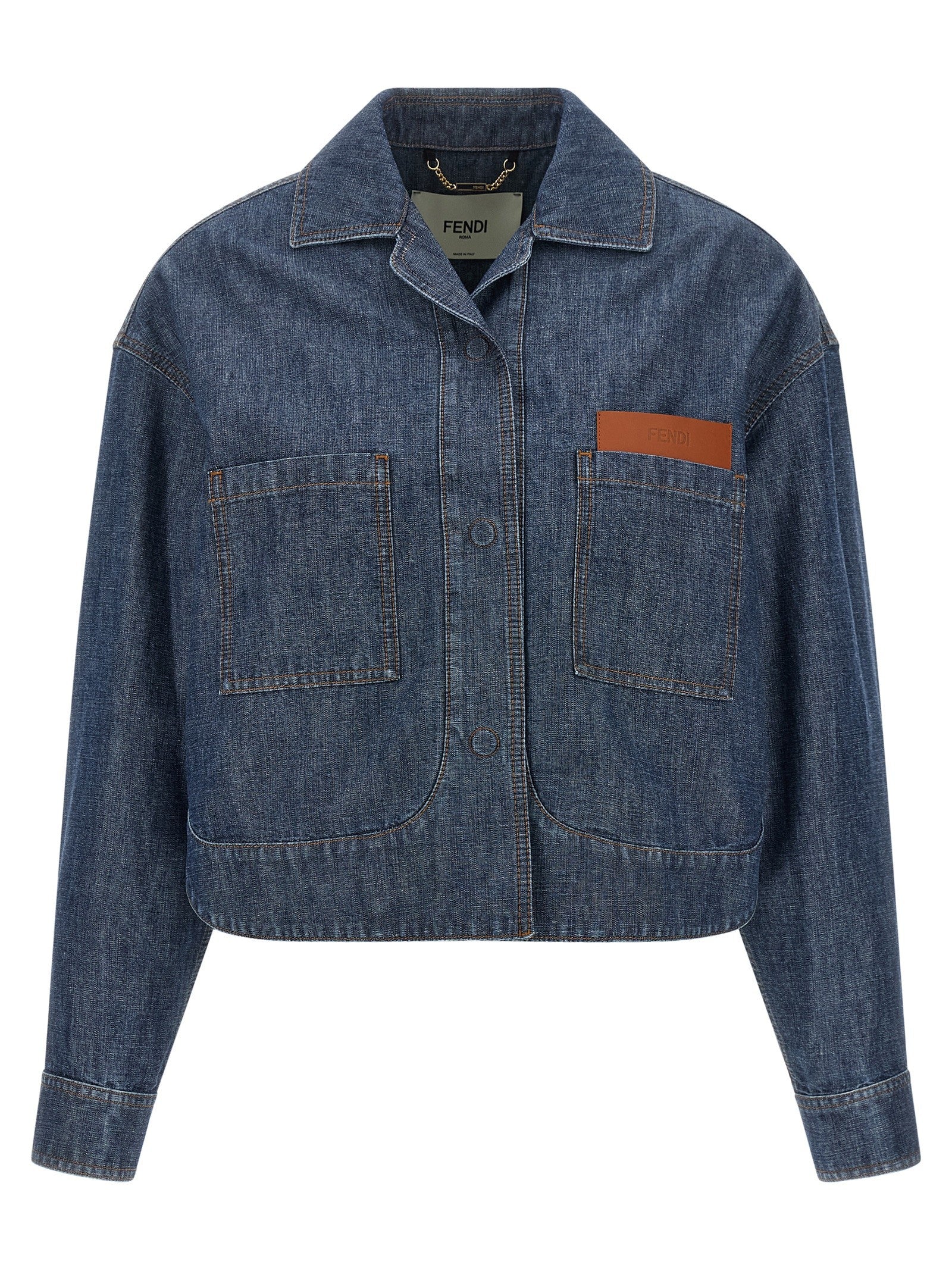 Fendi Women's Chambray Denim Jacket Blue