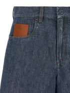 Fendi Women's Chambray Denim Shorts Blue, view 3