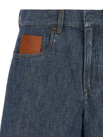 Fendi Women's Chambray Denim Shorts Blue