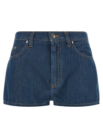 Versace Chambray Denim Shorts Blue